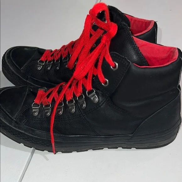 Converse Street Hiker Black with Red Lace High-Top Sneakers - Picture 15 of 15